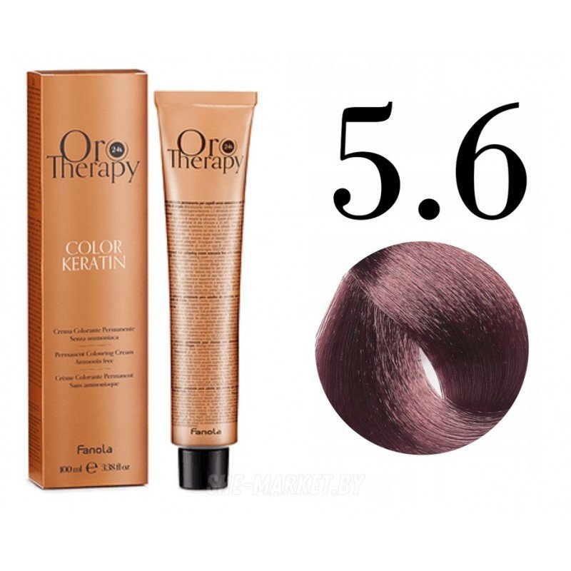 

Крем-краска Fanola ORO Therapy Color Keratin 5.6 светлый шатен красный 100 мл
