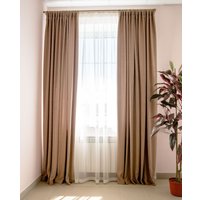 Комплект штор Decoretto Канвас теплый КТП-K33 1.88x2.6 м (песочный, 2 шт)