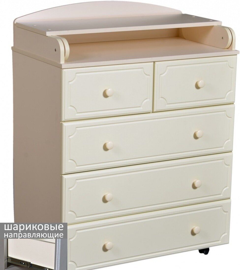 

Детский комод Антел Ульяна-6 800-5 МДФ (слоновая кость)