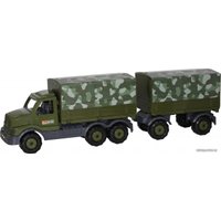 Грузовик Полесье Сталкер автомобиль бортовой тентовый военный с прицепом РБ 49209