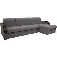 Угловой диван Сириус Лидер-6 с оттоманкой ППУ 300x165 (Eva 07 велюр темно-серый)