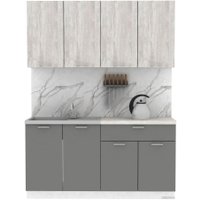 Готовая кухня ЭлиГард Lion 2 1.6 (ледяное дерево/дымчатый алмаз/королевский опал)