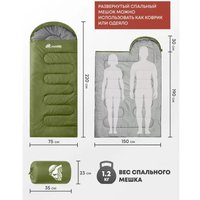 Спальный мешок RSP Outdoors Lager 250 L (оливково-зелёный, 220x75см, молния слева)