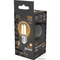 Светодиодная лампочка Gauss Filament Шар 13W 1100lm 2700К Е27 LED 1/10/50 105802113