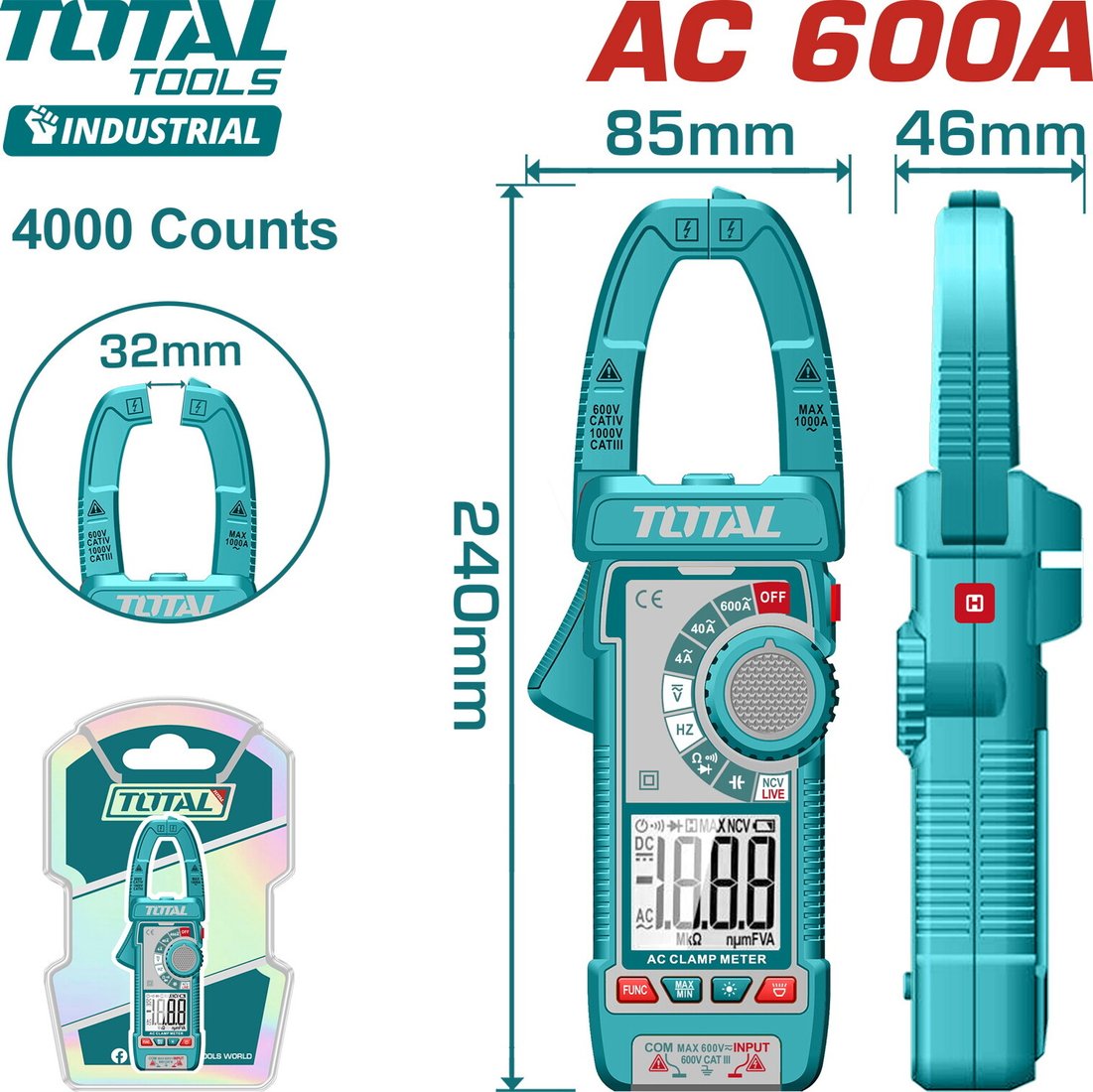 

Токовые клещи Total TMT766001