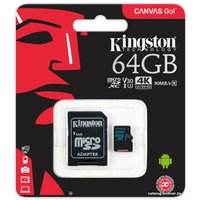 Карта памяти Kingston Canvas Go! SDCG2/64GB microSDXC 64GB (с адаптером)