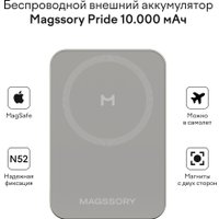 Внешний аккумулятор Magssory Pride Magnetic Power Bank 10000mAh PBN021