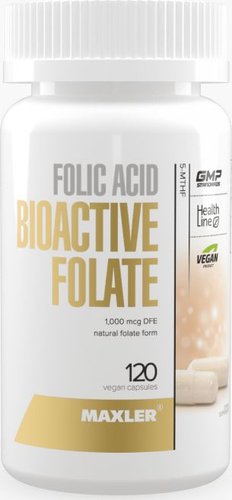 БАД Maxler Folic Acid Bioactive Folate 5-MTHF (120 веган капсул)
