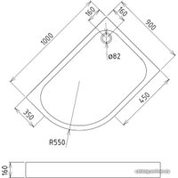 Душевой поддон Gemy ST19 R 100x90