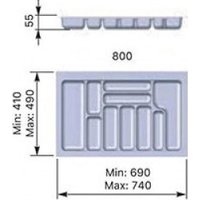 Лоток для столовых приборов Starax S-2289-G (серый)