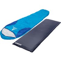 Спальный мешок Coyote Baring ZC-SB022 (синий c туристическим ковриком ZC-SIM001-1 5см)