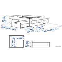 Кровать Ikea Бримнэс 200x180 (белый) 593.986.11