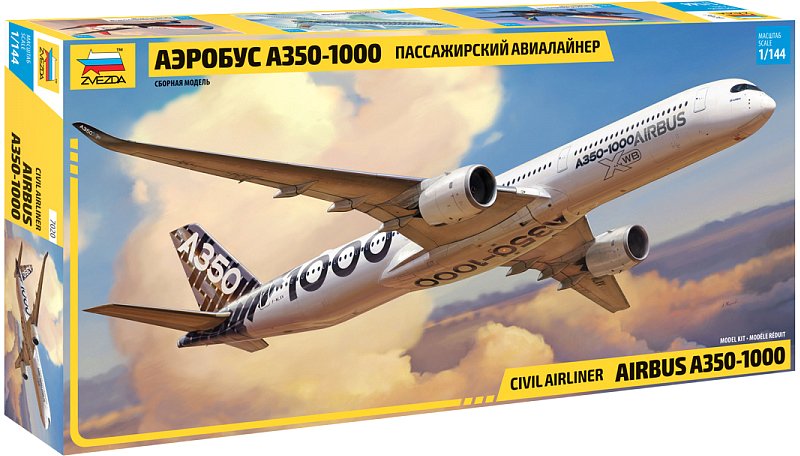 

Сборная модель Звезда Пассажирский авиалайнер Аэробус А-350-1000 7020