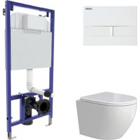 Унитаз подвесной Berges Wasserhaus Okus Rimless + Visam Slim 525 EX-043388 (с сиденьем)