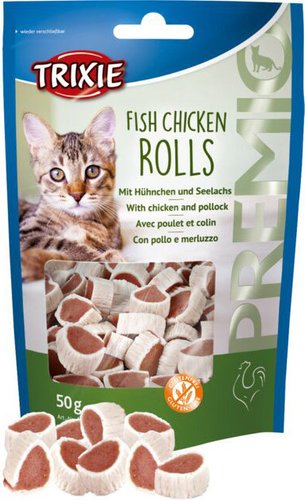 PREMIO Fish Chicken Rolls (куриные роллы с курицей и сайдой) 50 г