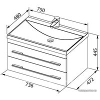 Умывальник Aquanet Нота 75 281221