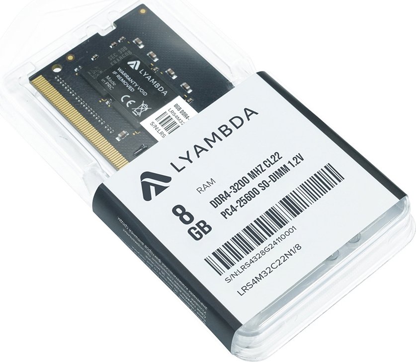 

Оперативная память Lyambda 8ГБ DDR4 SODIMM 3200 МГц LRS4M32C22N1/8