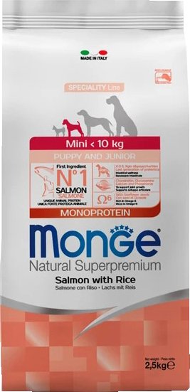 

Сухой корм для собак Monge Speciality Line Monoprotein с лососем и рисом 2.5 кг