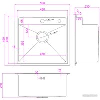 Кухонная мойка ARFEKA AF 520*490 + AF FSS304 + ZP DS BLACK PVD NANO