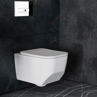 Унитаз подвесной Roxen BOro One Rimless 6 в 1 StounFix Dual Fresh 594218 (кнопка: хром)