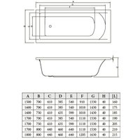 Ванна Bonito Home Aventura 170x75 BH-AV-901-170-75 Slim/St (с ножками)