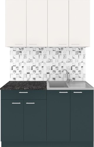 Готовая кухня Агута Альфа 2.4 (скандинавское дерево/скандинавское дерево/кастилло темный)