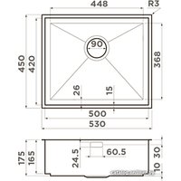 Кухонная мойка Omoikiri Kasen 53-INT GM (вороненая сталь)