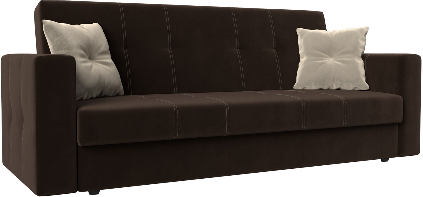 

Диван Лига диванов Лига-016 117704 (микровельвет, коричневый/подушки бежевый)