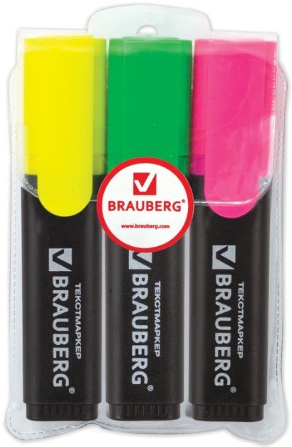 

Текстовыделитель BRAUBERG Contract 150395 (3 шт)