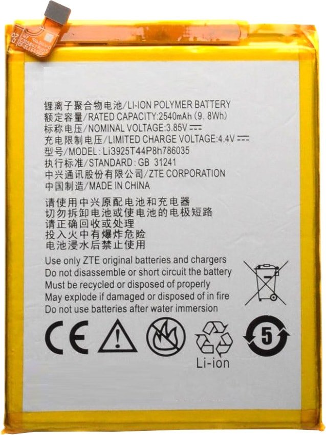 

Аккумулятор для телефона Копия ZTE LI3925T44P8H786035