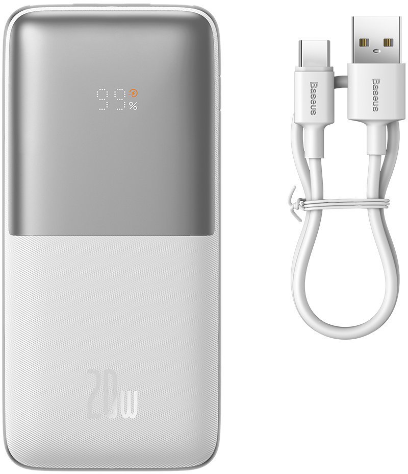 

Внешний аккумулятор Baseus Bipow Pro Digital Display Fast Charge 20W Overseas Edition 10000mAh (белый)