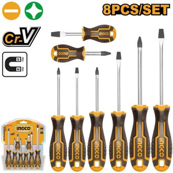 Набор отверток Ingco HKSD0828 (8 предметов)