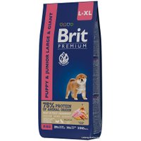 Сухой корм для собак Brit Premium Dog Puppy and Junior Large and Giant курица 15 кг