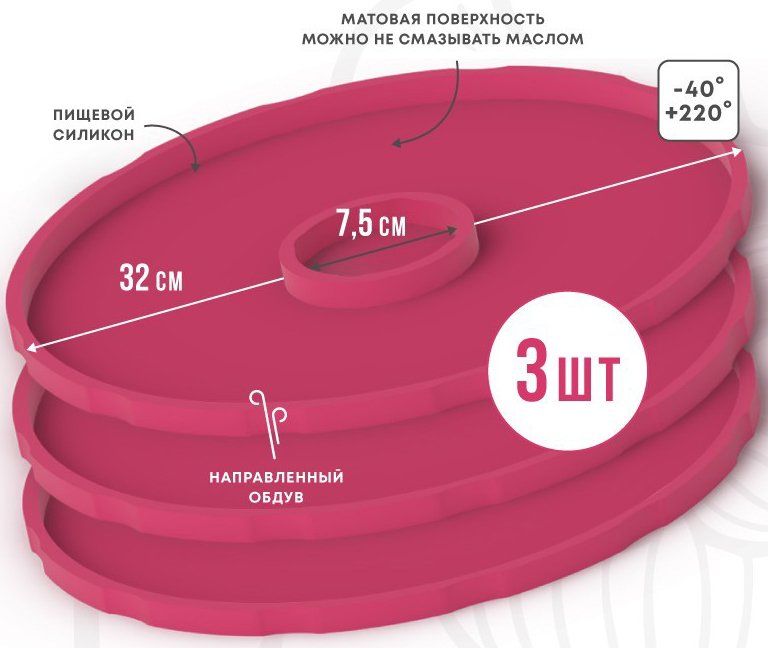 

Поддон для пастилы Сам Себе Шеф силиконовый сплошной d32 (3 шт)