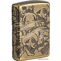 Зажигалка Zippo 49035 Armor Freedom Skull Antique Brass