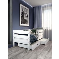 Кровать-тахта EcoWood Атланта 80x160 с ящиками ECO.001.00051.80-160.W в Лиде