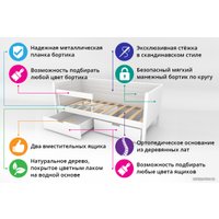 Кровать-тахта Бельмарко Svogen мягкий 00751 160x70 (графит/белый)