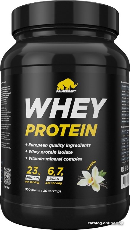 Протеин сывороточный (концентрат) Prime Kraft Whey Vanila (900г, ваниль)