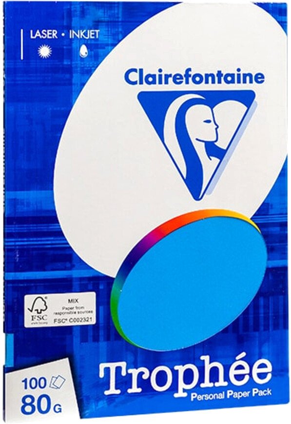 

Офисная бумага Clairefontaine Trophee A4 80 г/кв.м 100 л 4111C (ярко-синий)