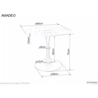 Кухонный стол Signal Amadeo ceramic 90 (травертин/кашемир)