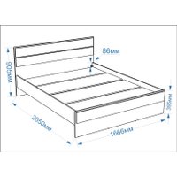 Кровать Евва Венеция ВН-1600мп (бодега белый/ясень орландо)