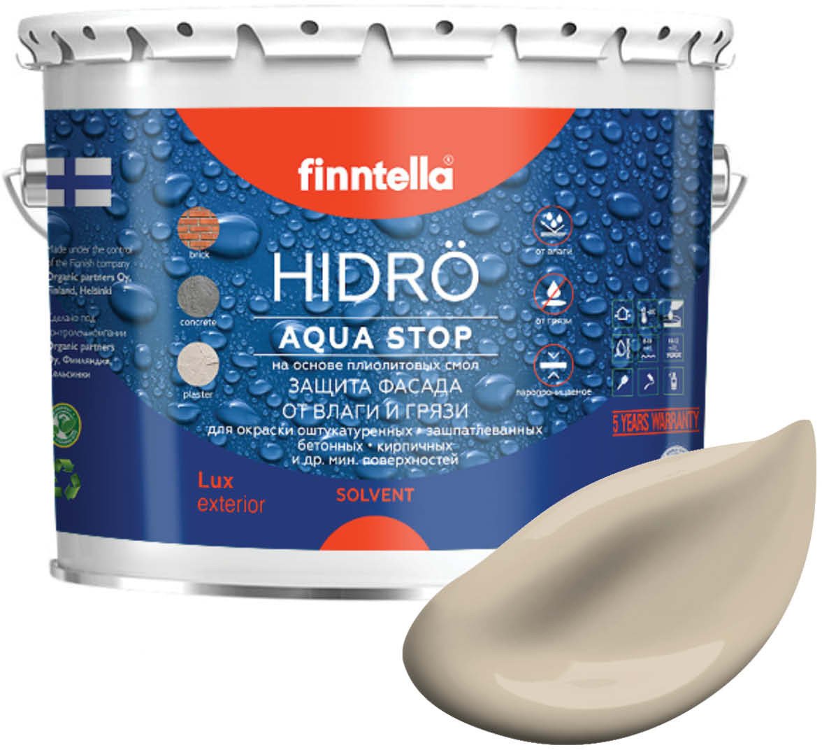 

Краска Finntella Hidro Kentta F-14-1-3-FL096 2.7 л (бежевый)