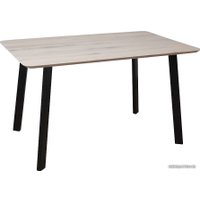 Кухонный стол ОКА Майон 130x80x74 (дуб беленый/черный)