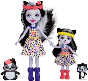 Кукла Enchantimals Сестрички Сейдж и Сабелла Скунс с питомцами HCF82