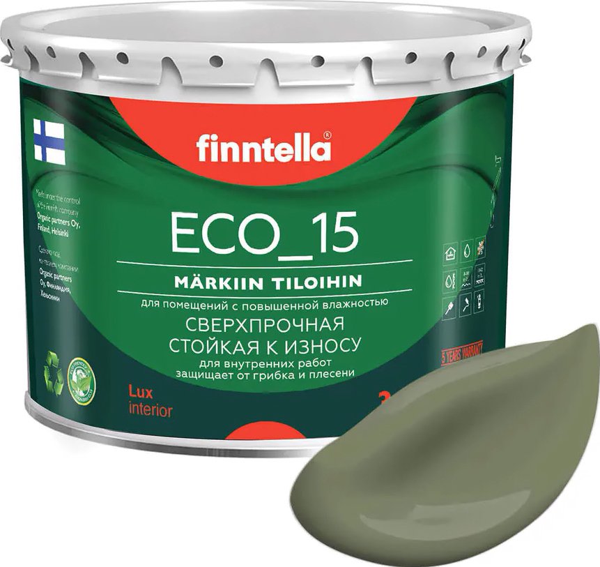 

Краска Finntella Eco 15 Oliivi F-10-1-3-FL021 2.7 л (темно-зеленый)