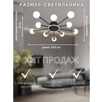 Припотолочная люстра Aitin Pro L73058/10C (черный/хром)