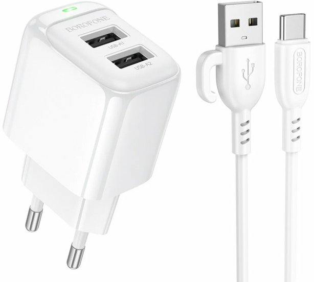Сетевое зарядное Borofone BAS41A USB Type-C (белый)