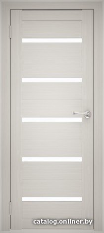 Межкомнатная дверь Юни Амати М1 60x200 (эшвайт/матовое стекло)