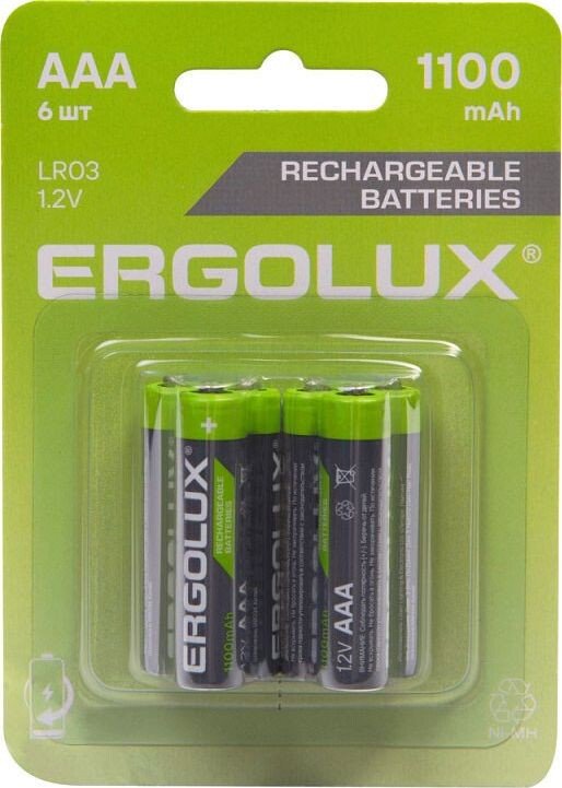 Аккумулятор Ergolux NHAAA1100BL6 (6 шт)