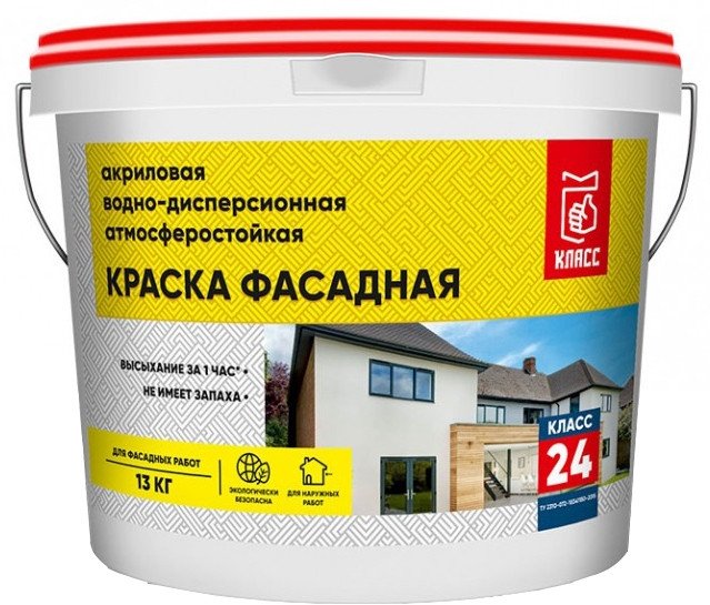 

Краска Класс 24 Фасадная 3 кг (белый)